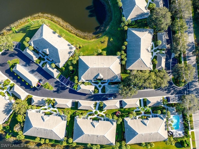 aerial view with a residential view