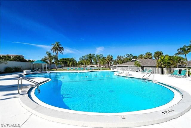 view of pool featuring a patio area