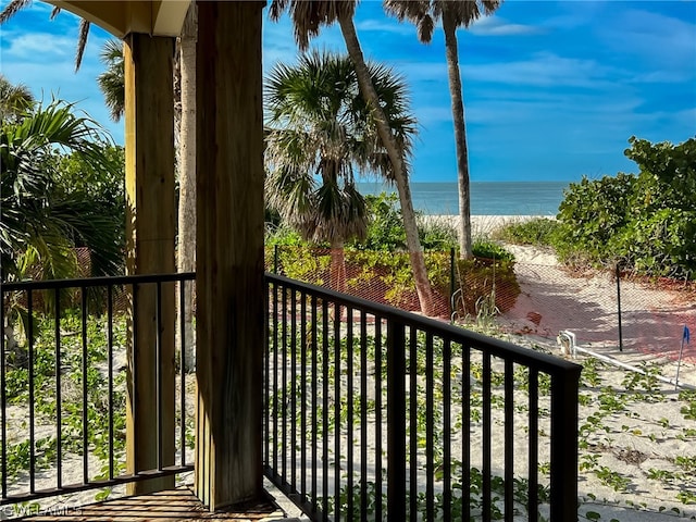 balcony with a water view