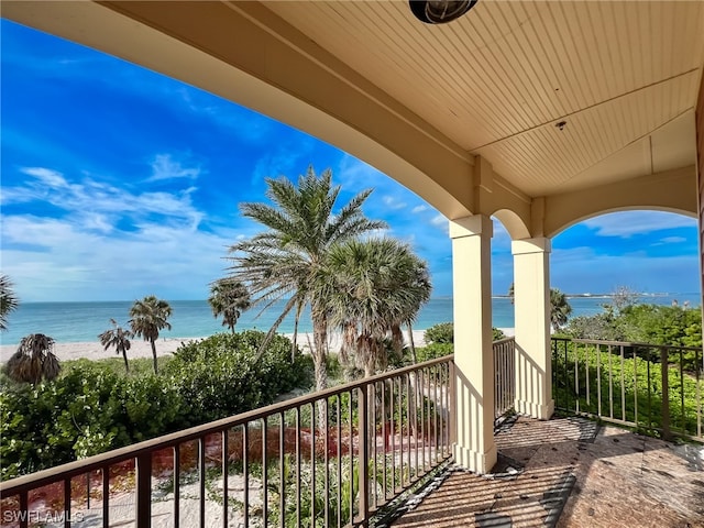 balcony with a water view