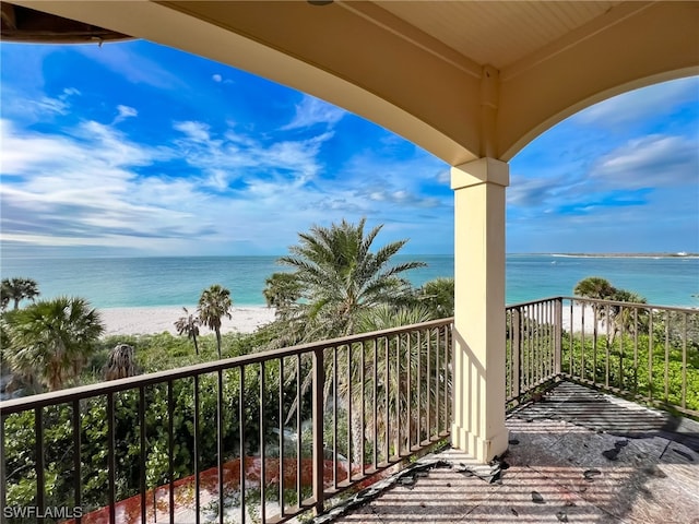 balcony with a water view