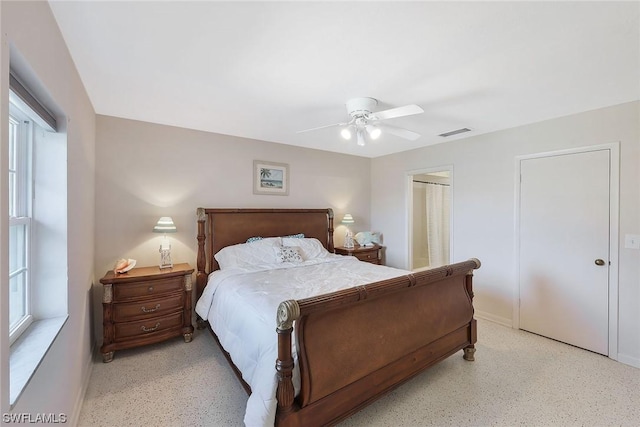 bedroom with ceiling fan