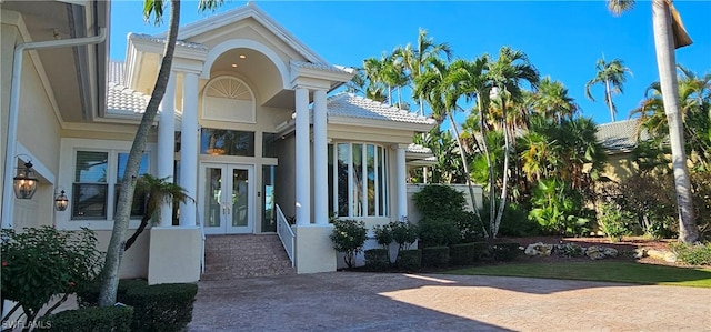 view of front of house featuring french doors