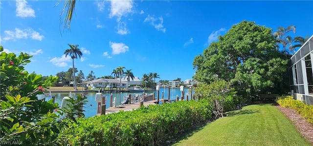 exterior space featuring a boat dock