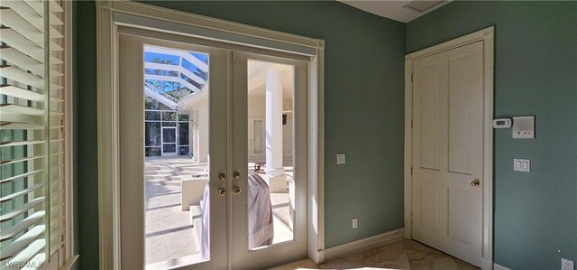 entryway with french doors