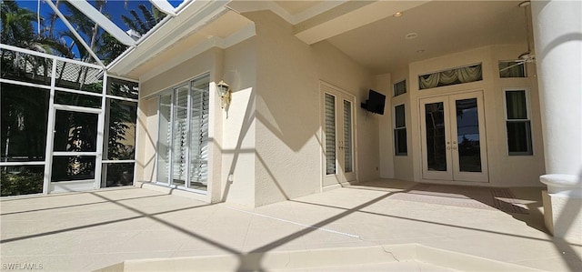 view of patio featuring french doors