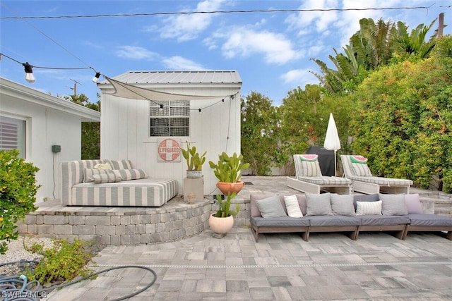 view of patio / terrace with an outdoor living space