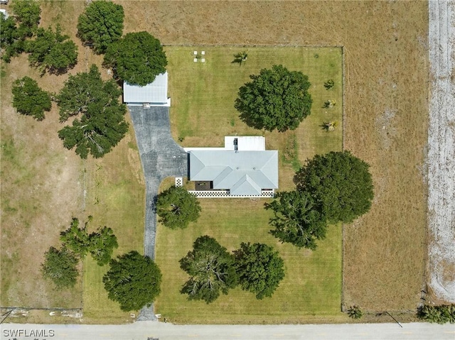 aerial view with a rural view