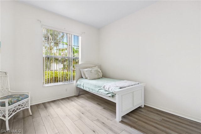 bedroom featuring light hardwood / wood-style flooring