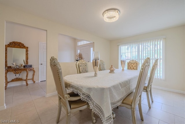 view of tiled dining room