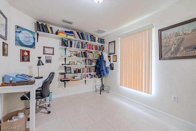 view of tiled office