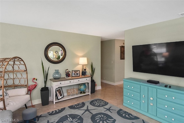 view of tiled living room