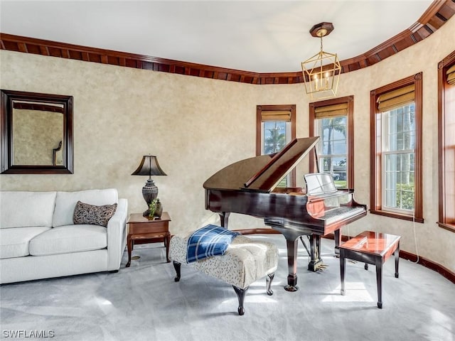 4630 SE 20th Ave, Cape Coral, FL 33904 - misc room with carpet flooring and a chandelier