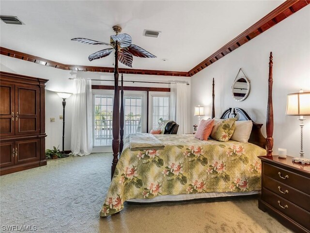 4630 SE 20th Ave, Cape Coral, FL 33904 - carpeted bedroom featuring ceiling fan and access to exterior