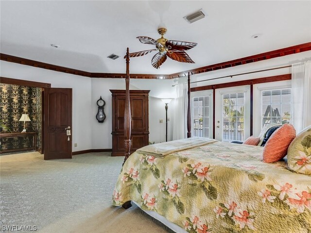 4630 SE 20th Ave, Cape Coral, FL 33904 - carpeted bedroom featuring ceiling fan and access to outside