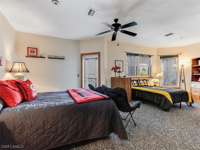 4630 SE 20th Ave, Cape Coral, FL 33904 - carpeted bedroom featuring ceiling fan