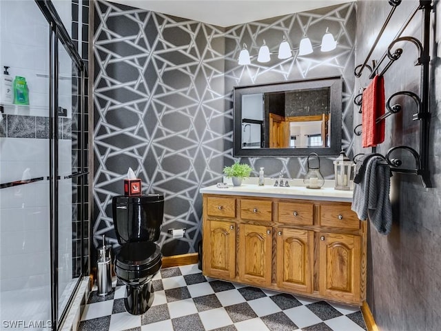 4630 SE 20th Ave, Cape Coral, FL 33904 - bathroom with vanity and a shower with door