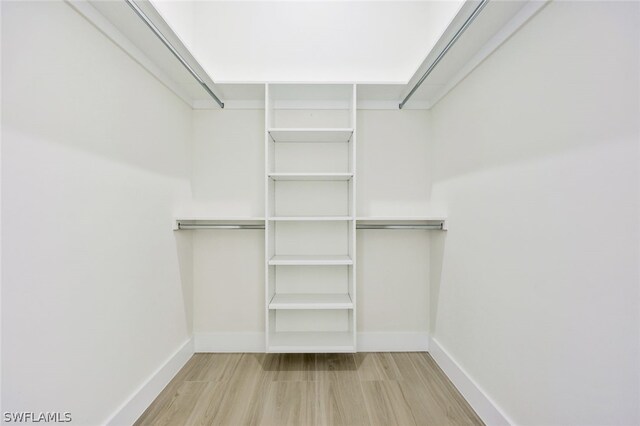 spacious closet with light wood-type flooring