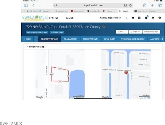 729 NW 36th Pl, Cape Coral FL, 33993 land for sale