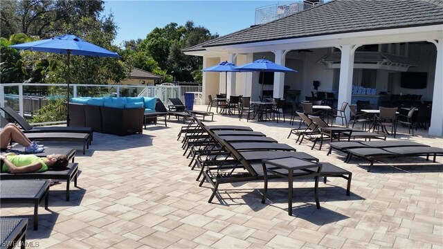 view of patio / terrace featuring outdoor lounge area