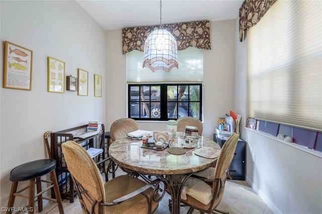 view of tiled dining area