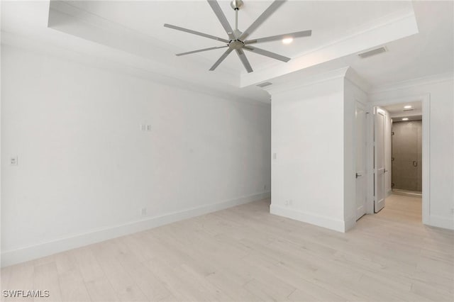 375 Periwinkle Ct, Marco Island, FL 34145 - unfurnished room featuring baseboards, ceiling fan, light wood-style flooring, and visible vents
