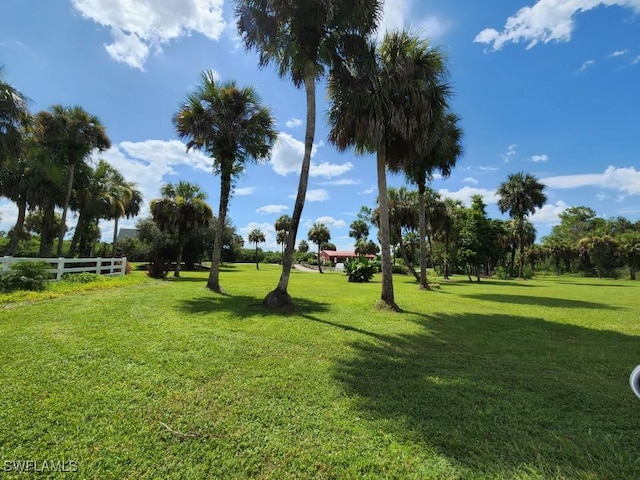 view of property's community featuring a yard