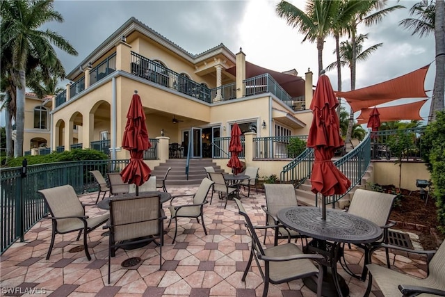 view of patio with a balcony