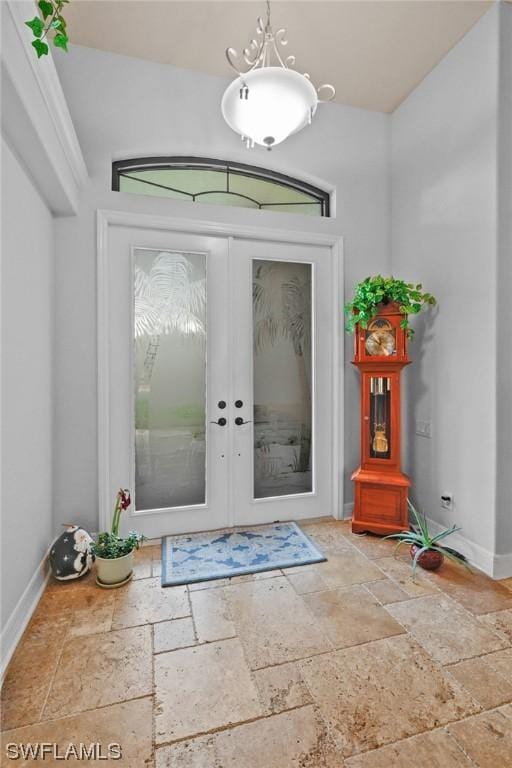 doorway to property with french doors