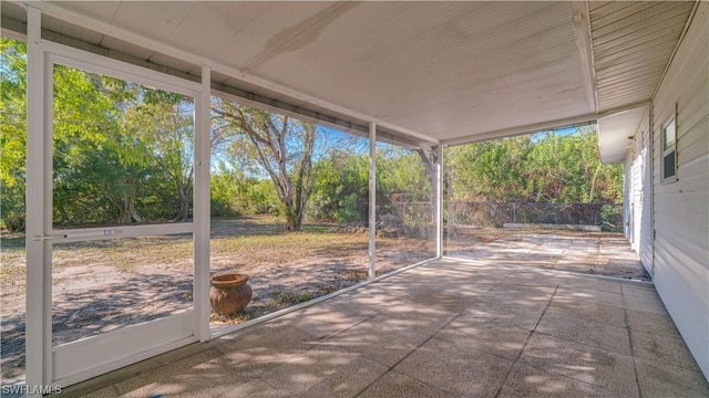 view of unfurnished sunroom