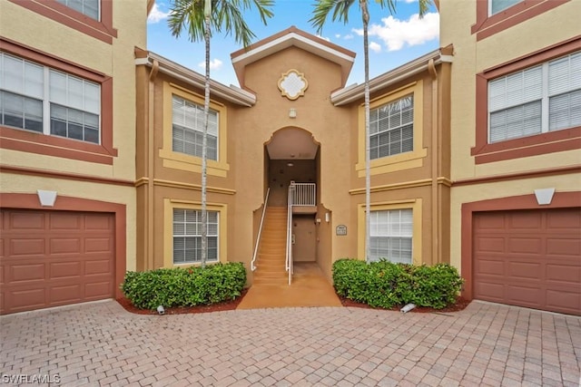 view of property with a garage