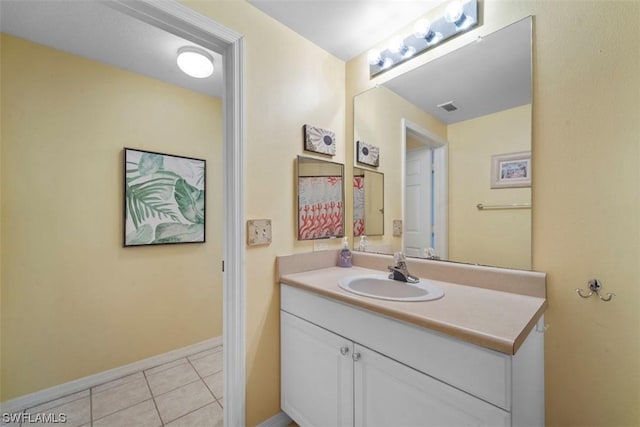 bathroom featuring vanity and tile patterned floors