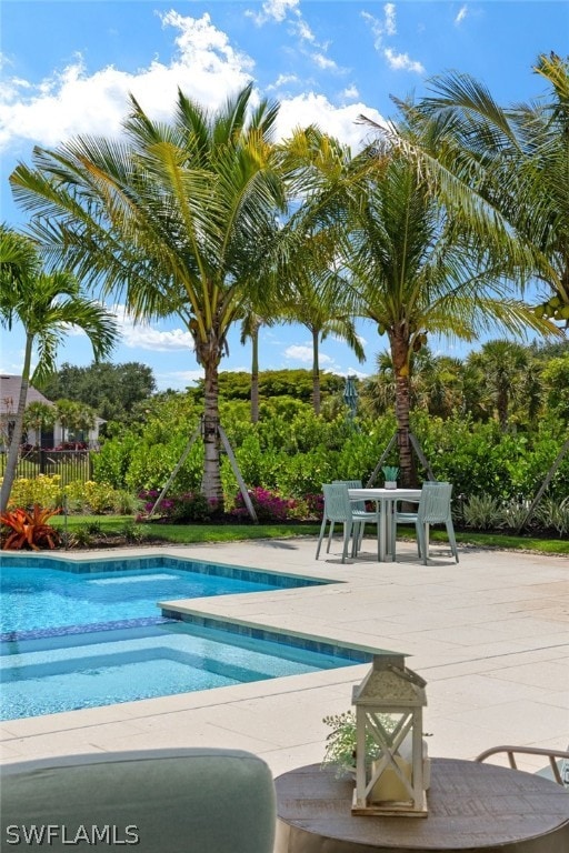 view of pool featuring a patio