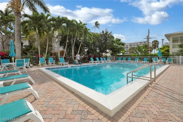 view of pool featuring a patio area