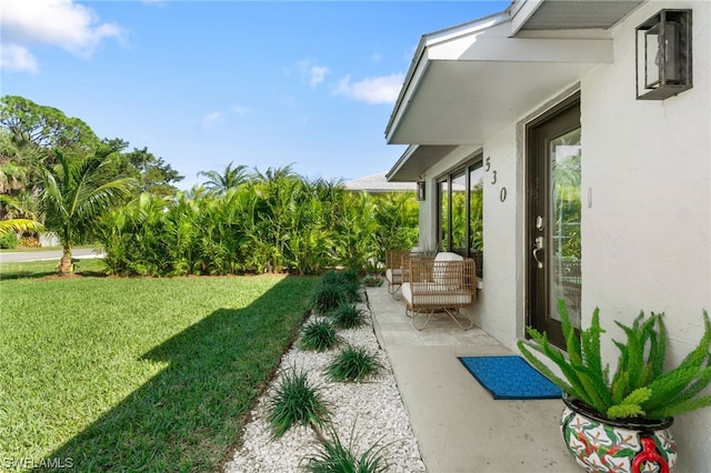 view of yard with a patio