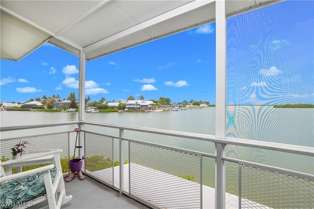 balcony with a water view