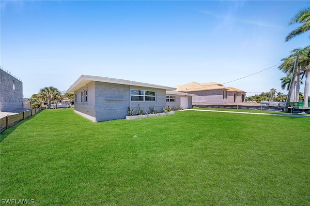 exterior space with a front lawn