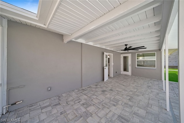 view of terrace with ceiling fan