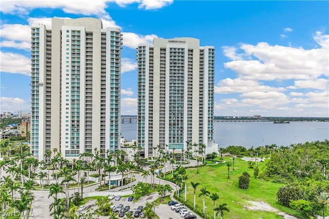 3000 Oasis Grand Blvd Unit 1507, Fort Myers, FL 33916 - drone / aerial view with a city view and a water view