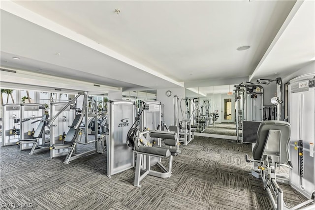 3000 Oasis Grand Blvd Unit 1507, Fort Myers, FL 33916 - gym with carpet floors and visible vents