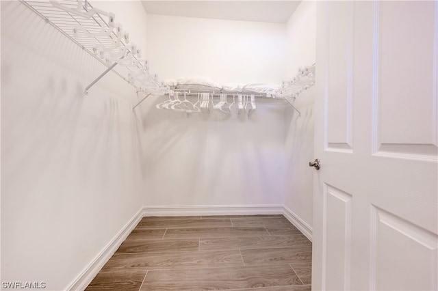 spacious closet with wood-type flooring