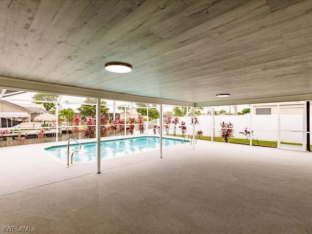 view of pool featuring a patio area