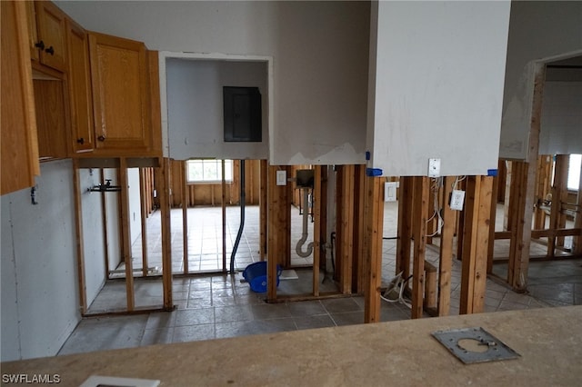 interior space with light tile patterned floors