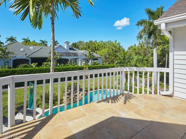 balcony featuring a patio