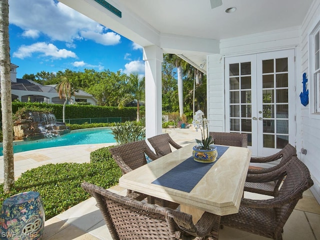 exterior space with french doors