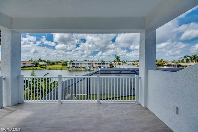 balcony with a water view