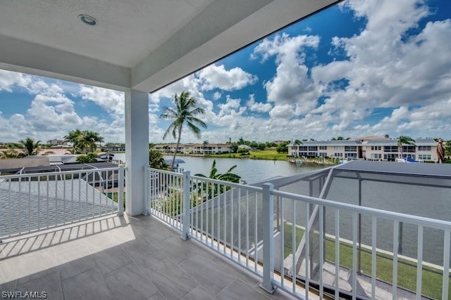 balcony with a water view