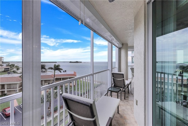 balcony with a water view