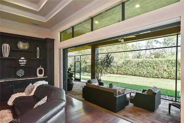 doorway to outside featuring hardwood / wood-style flooring