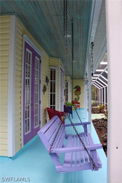 view of patio featuring french doors